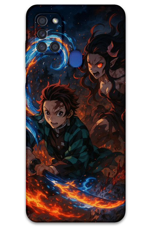 Galaxy A21S Uyumlu Anime Desenli Telefon Kılıfı + Ekran Koruyucu - 5745