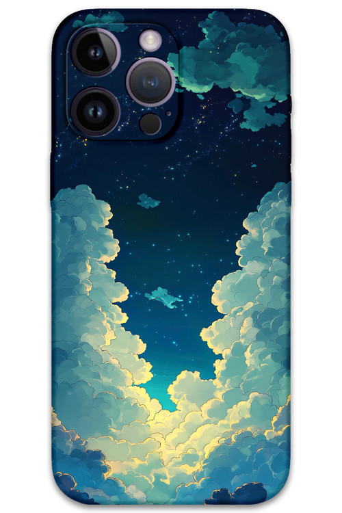 İphone 14 Pro Uyumlu Uzay Desenli Telefon Kılıfı + Ekran Koruyucu - 5868