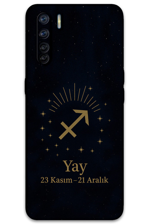 Oppo A91 Uyumlu Yay Burcu Desenli Telefon Kılıfı + Ekran Koruyucu - 5776