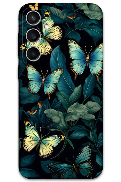 Galaxy S24 Uyumlu Kelebek Desenli Telefon Kılıfı + Ekran Koruyucu - 5791