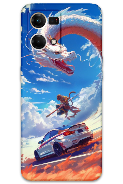 Oppo Reno 7 Uyumlu Araba Desenli Telefon Kılıfı + Ekran Koruyucu - 5764