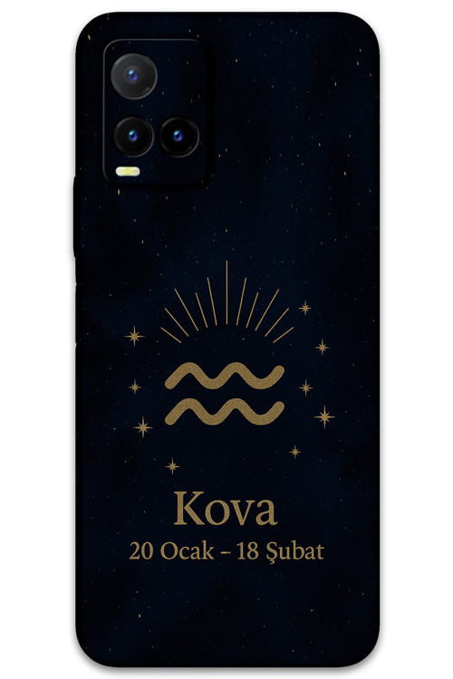 Vivo Y32 Uyumlu Kova Burcu Desenli Telefon Kılıfı + Ekran Koruyucu - 5778