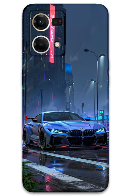 Oppo Reno 7 Uyumlu Araba Desenli Telefon Kılıfı + Ekran Koruyucu - 5767