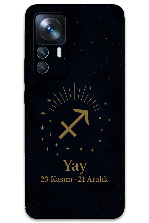 Xiaomi Mi 12T Uyumlu Yay Burcu Desenli Telefon Kılıfı + Ekran Koruyucu - 5776