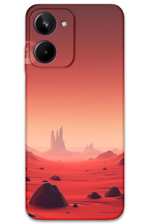 Realme 10 4G Uyumlu Uzay Desenli Telefon Kılıfı + Ekran Koruyucu - 5859