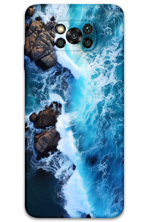 Poco X3 Pro Uyumlu Mermer Desenli Telefon Kılıfı + Ekran Koruyucu - 5810