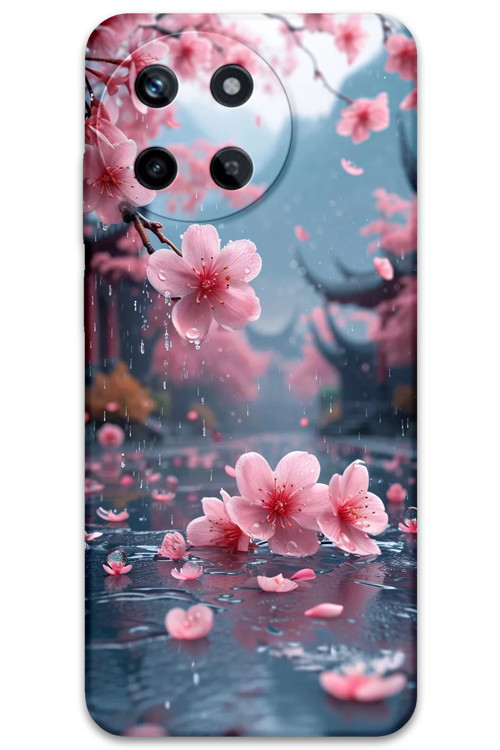 Realme 11 4G Uyumlu Çiçek Desenli Telefon Kılıfı + Ekran Koruyucu - 5794