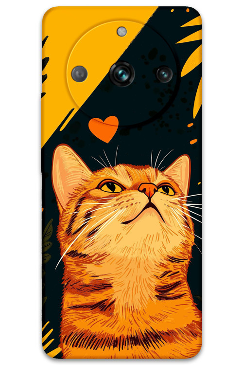 Realme 11 Pro Uyumlu Kedi Desenli Telefon Kılıfı + Ekran Koruyucu - 5783