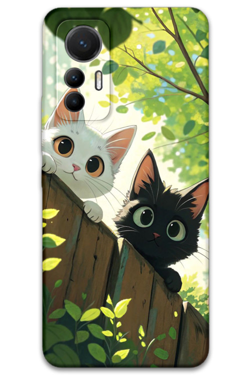 Xiaomi Mi 12 Lite Uyumlu Kedi Desenli Telefon Kılıfı + Ekran Koruyucu - 5785