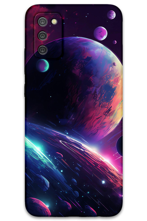 Galaxy A02S Uyumlu Uzay Desenli Telefon Kılıfı + Ekran Koruyucu - 5862