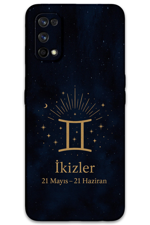 Realme 7 Pro Uyumlu İkizler Burcu Desenli Telefon Kılıfı + Ekran Koruyucu - 5770