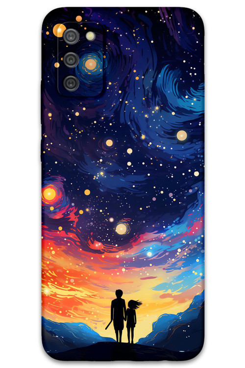 Galaxy A02S Uyumlu Uzay Desenli Telefon Kılıfı + Ekran Koruyucu - 5863