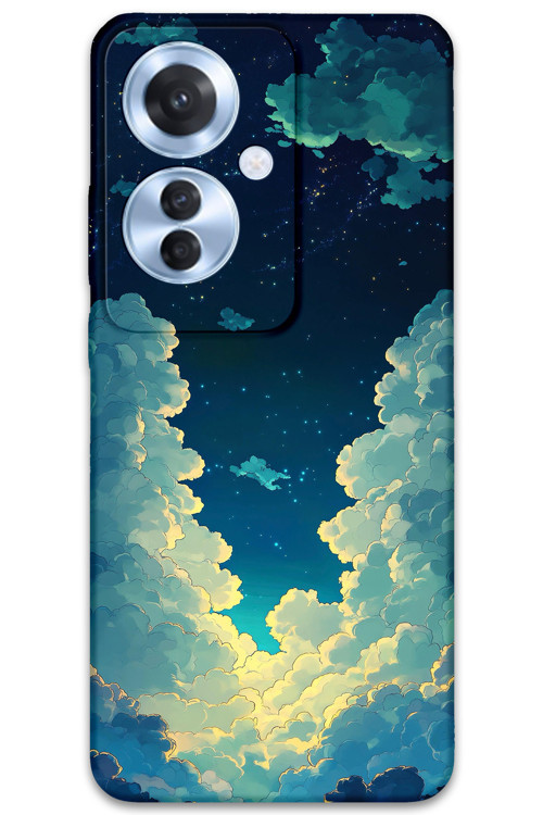 Oppo Reno 11F Uyumlu Uzay Desenli Telefon Kılıfı + Ekran Koruyucu - 5868