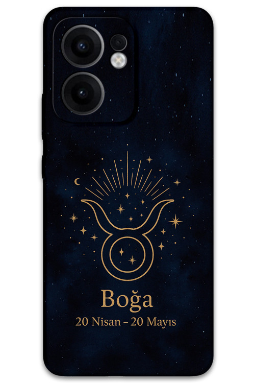 Oppo Reno 13F 5G Uyumlu Boğa Burcu Desenli Telefon Kılıfı + Ekran Koruyucu - 5769