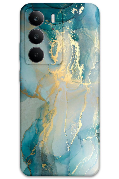 Realme C75 Uyumlu Mermer Desenli Telefon Kılıfı + Ekran Koruyucu - 5814