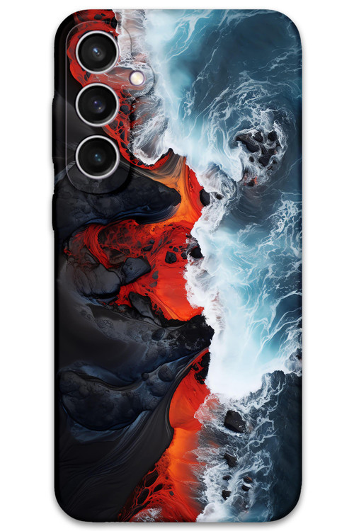 Galaxy S25 Uyumlu Mermer Desenli Telefon Kılıfı + Ekran Koruyucu - 5811
