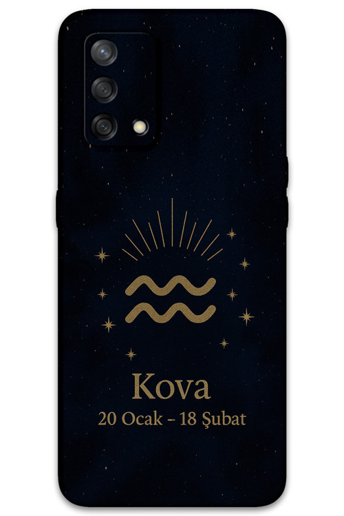 Oppo A74 Uyumlu Kova Burcu Desenli Telefon Kılıfı + Ekran Koruyucu - 5778