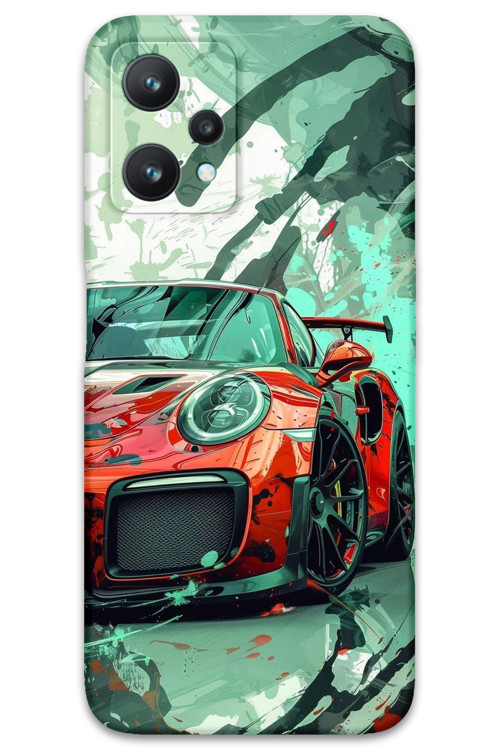 Realme 9 Pro Uyumlu Araba Desenli Telefon Kılıfı + Ekran Koruyucu - 5765