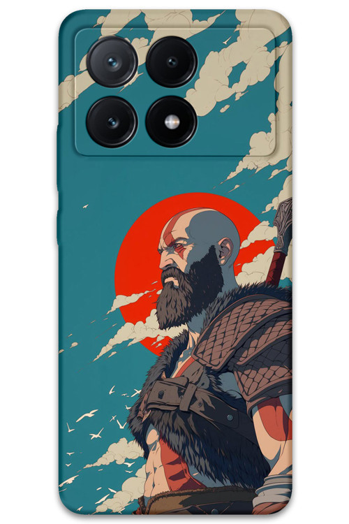 Poco X6 Pro Uyumlu Kratos Desenli Telefon Kılıfı + Ekran Koruyucu - 5824