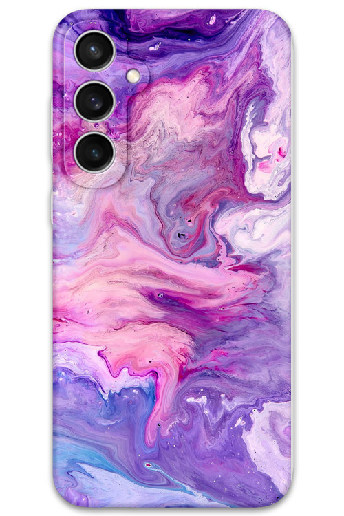 Galaxy S25 Uyumlu Mermer Desenli Telefon Kılıfı + Ekran Koruyucu - 5813