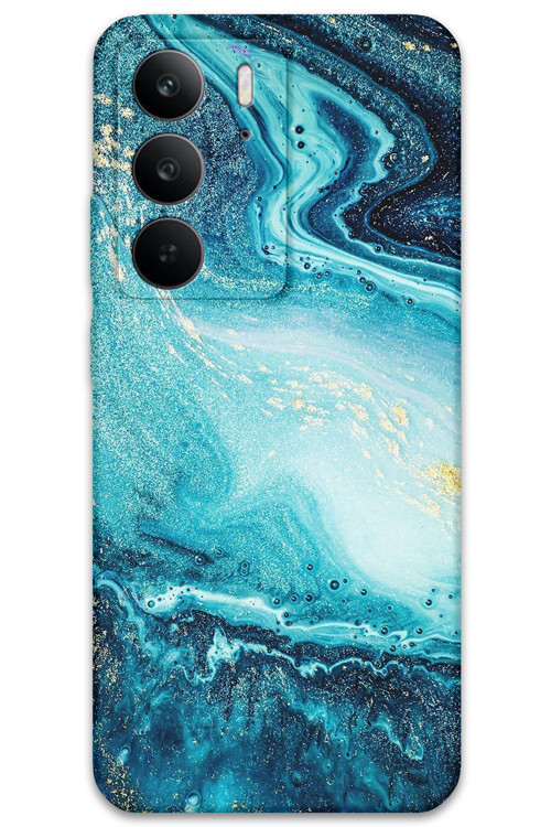 Realme C75 Uyumlu Mermer Desenli Telefon Kılıfı + Ekran Koruyucu - 5818