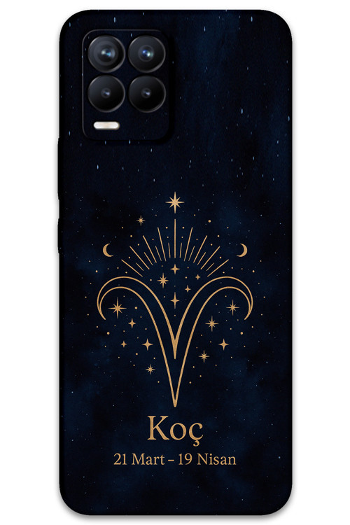 Realme 8 Uyumlu Koç Burcu Desenli Telefon Kılıfı + Ekran Koruyucu - 5768