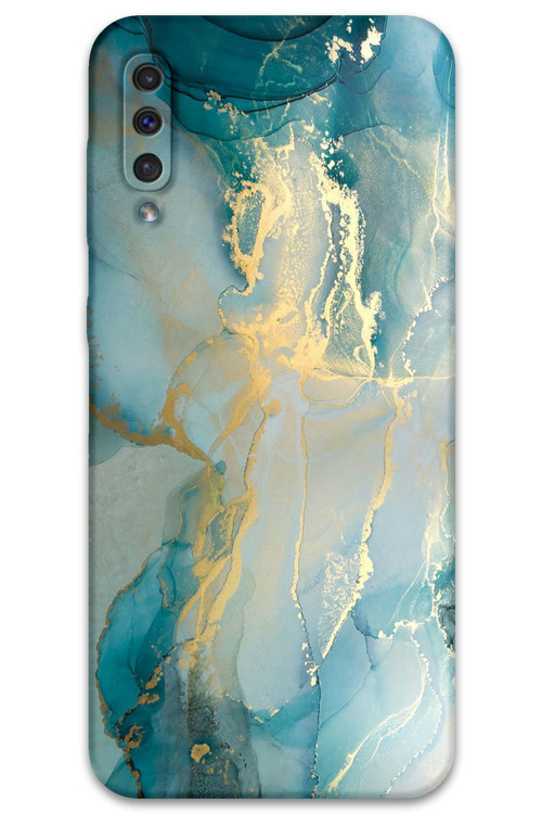 Galaxy A50 Uyumlu Mermer Desenli Telefon Kılıfı + Ekran Koruyucu - 5814
