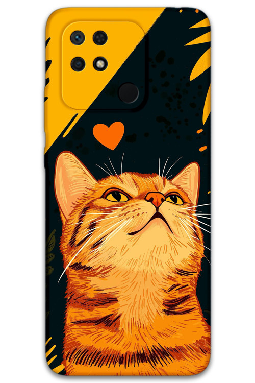 Xiaomi Redmi 10C Uyumlu Kedi Desenli Telefon Kılıfı + Ekran Koruyucu - 5783