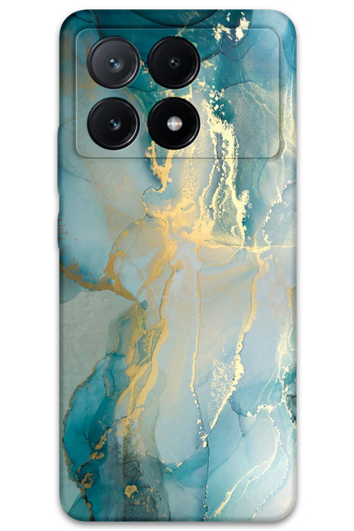Poco X6 Pro Uyumlu Mermer Desenli Telefon Kılıfı + Ekran Koruyucu - 5814