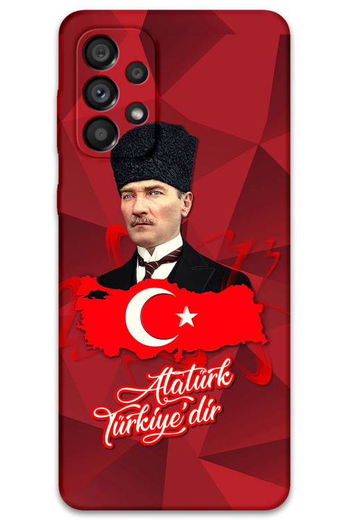 Galaxy A53 Uyumlu Atatürk Desenli Telefon Kılıfı + Ekran Koruyucu - 5851