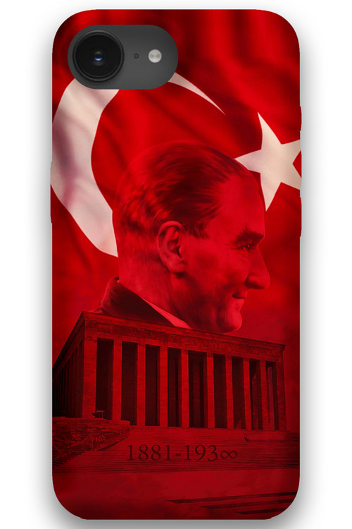 İphone 16E Uyumlu Atatürk Desenli Telefon Kılıfı + Ekran Koruyucu - 5848
