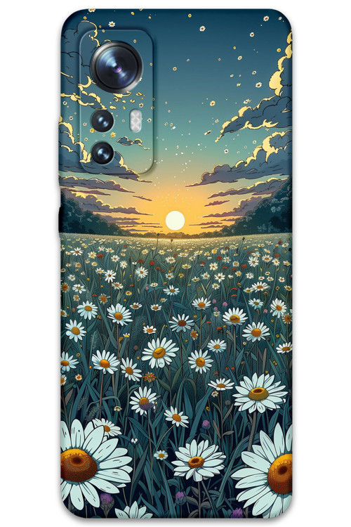 Xiaomi Mi 12 Pro Uyumlu Çiçek Desenli Telefon Kılıfı + Ekran Koruyucu - 5792