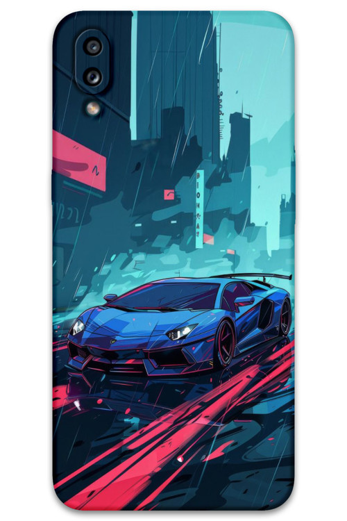 Galaxy A10S Uyumlu Araba Desenli Telefon Kılıfı + Ekran Koruyucu - 5763