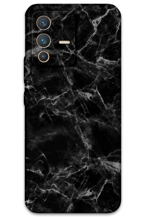 Vivo V23 5G Uyumlu Mermer Desenli Telefon Kılıfı + Ekran Koruyucu - 5815