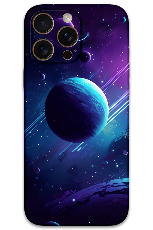 İphone 16 Pro Uyumlu Uzay Desenli Telefon Kılıfı + Ekran Koruyucu - 5866