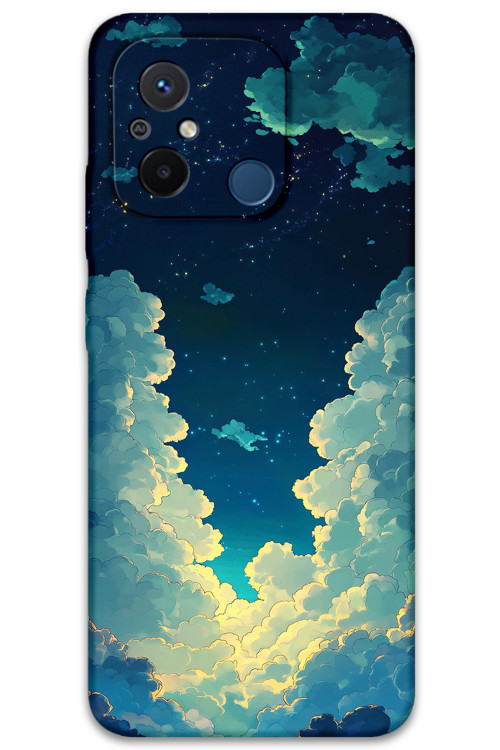 Xiaomi Redmi 12C Uyumlu Uzay Desenli Telefon Kılıfı + Ekran Koruyucu - 5868