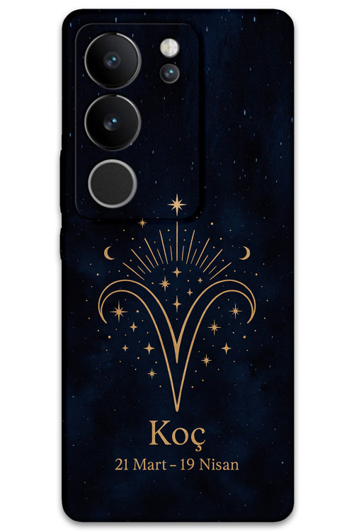 Vivo V29 Uyumlu Koç Burcu Desenli Telefon Kılıfı + Ekran Koruyucu - 5768