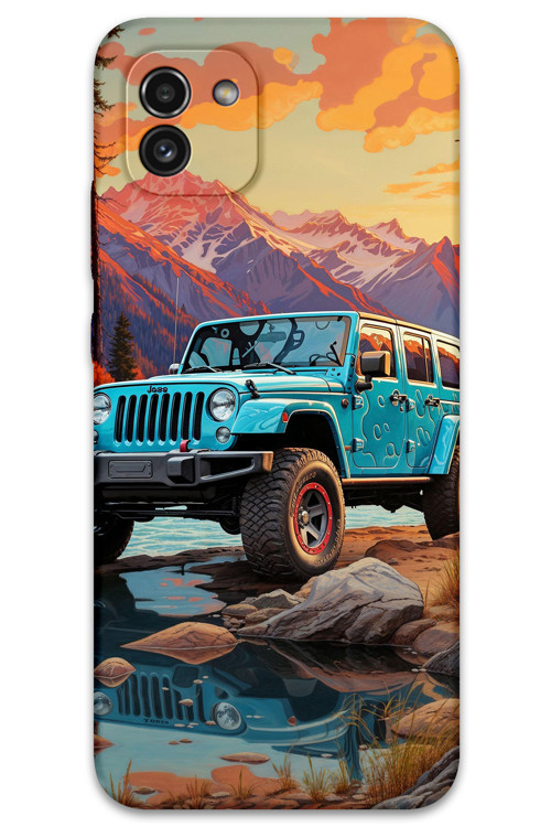 Galaxy A03 Uyumlu Araba Desenli Telefon Kılıfı + Ekran Koruyucu - 5758