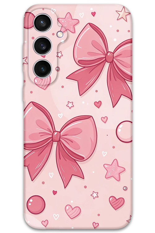 Galaxy S25 Uyumlu Kurdele Desenli Telefon Kılıfı + Ekran Koruyucu - 5803