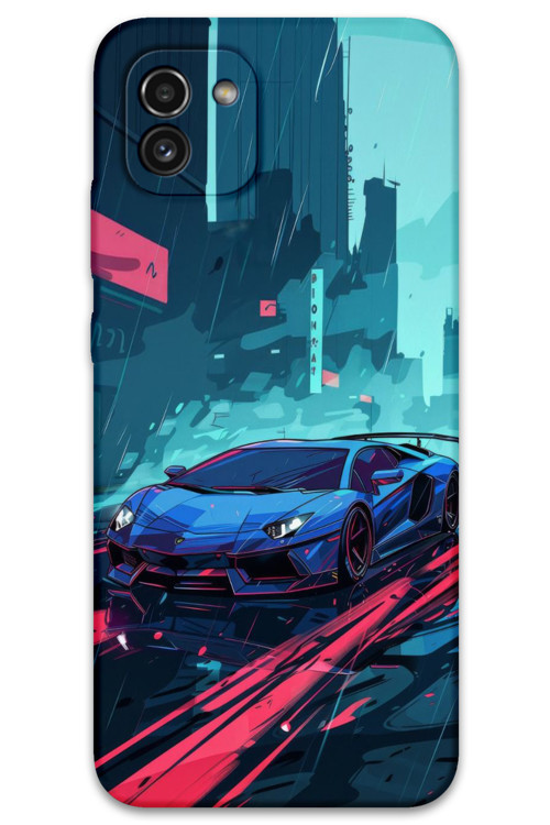 Galaxy A03 Uyumlu Araba Desenli Telefon Kılıfı + Ekran Koruyucu - 5763