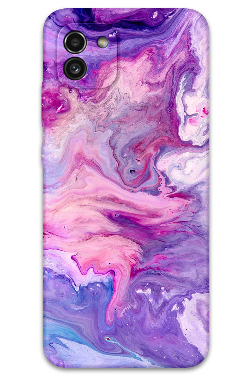 Galaxy A03 Uyumlu Mermer Desenli Telefon Kılıfı + Ekran Koruyucu - 5813