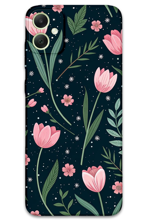 Galaxy A05 Uyumlu Çiçek Desenli Telefon Kılıfı + Ekran Koruyucu - 5788