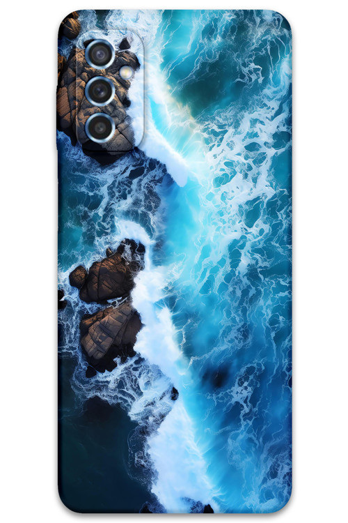 Galaxy M52 Uyumlu Mermer Desenli Telefon Kılıfı + Ekran Koruyucu - 5810