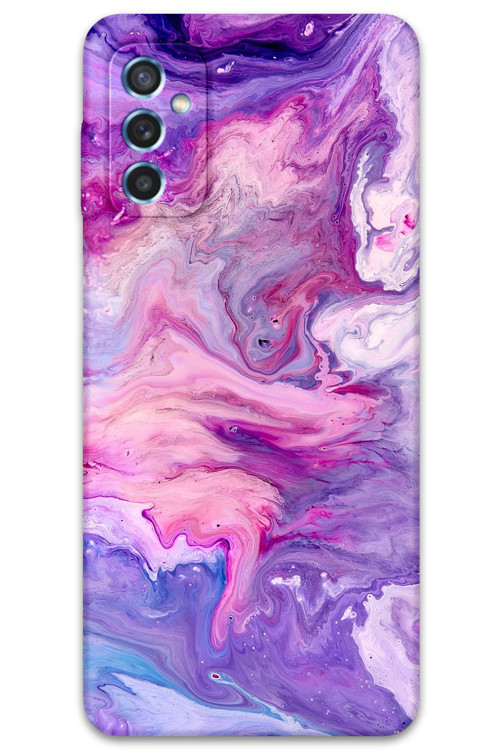 Galaxy M52 Uyumlu Mermer Desenli Telefon Kılıfı + Ekran Koruyucu - 5813