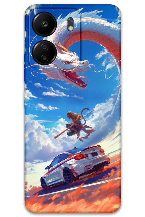 Xiaomi Redmi 13C Uyumlu Araba Desenli Telefon Kılıfı + Ekran Koruyucu - 5764