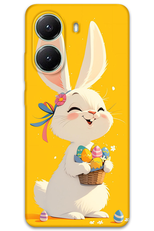 Poco X7 Pro Uyumlu Tavşan Desenli Telefon Kılıfı + Ekran Koruyucu - 5807