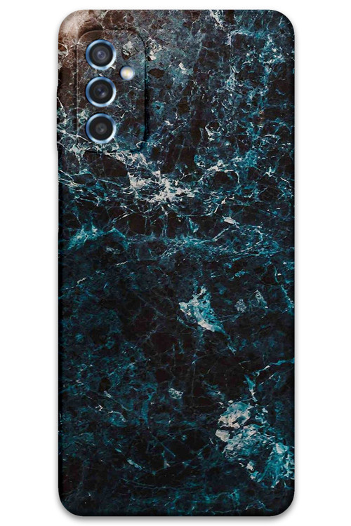 Galaxy M52 Uyumlu Mermer Desenli Telefon Kılıfı + Ekran Koruyucu - 5819