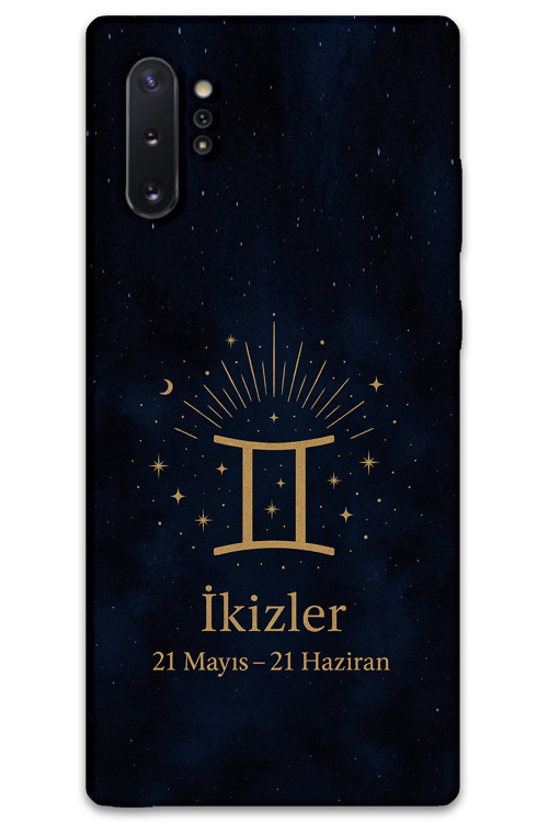 Galaxy Note 10 Plus Uyumlu İkizler Burcu Desenli Telefon Kılıfı + Ekran Koruyucu - 5770