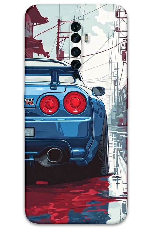 Oppo Reno 2Z Uyumlu Araba Desenli Telefon Kılıfı + Ekran Koruyucu - 5761