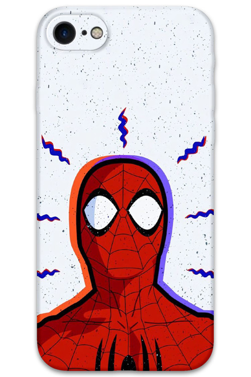İphone 7 Uyumlu Spiderman Desenli Telefon Kılıfı + Ekran Koruyucu - 5830